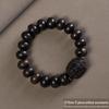 Bodhisattva Agarwood Kynam Sandalwood Men's Bracelet with Chen Gui Bao Buddhist Beads - Three-Sided Buddha Ethnic Style