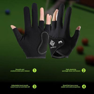 1pc 3 Fingers Show Billiards Gloves Anti-slip Wear-resistant Snooker Cue Sport Glove Breathable Pool Gloves for Left Hand