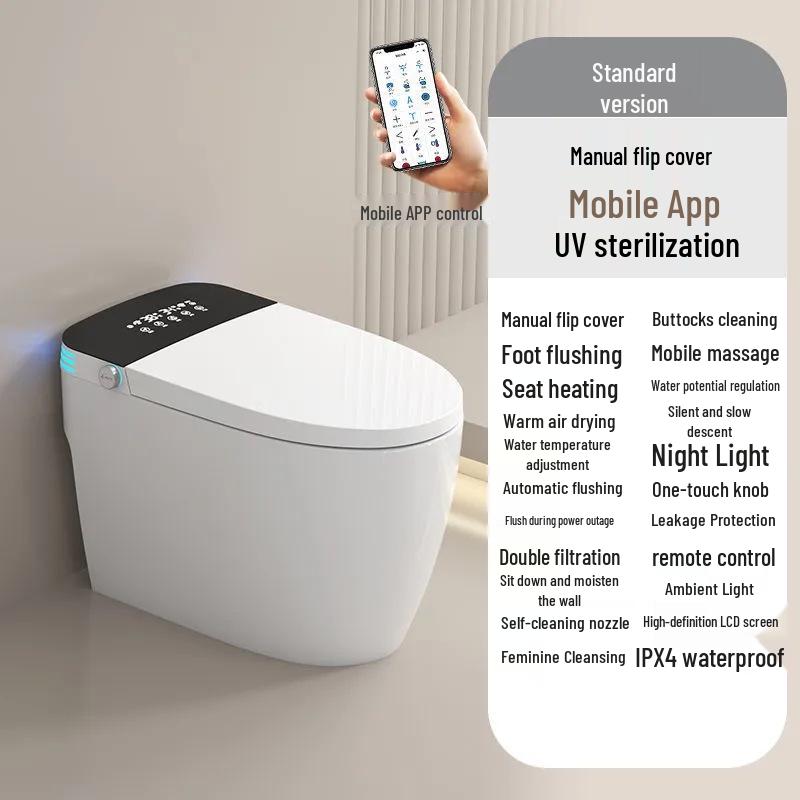 Smart One-Piece Automatic Toilet with Foam Shield, Instant Heating & Multifunctional Features for Hotel Use