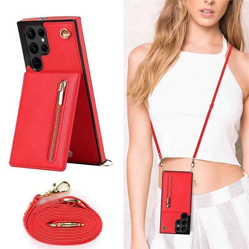 

Fashion Zipper Card Bag Is Suitable for Samsung S22ultra Mobile Phone Case S21 + Insert Card S23 Anti-drop Note20. Samsung Galaxy S21 FE