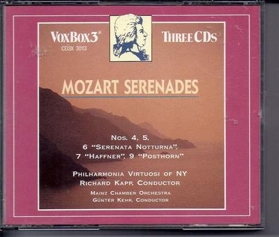 CD MOZART, KEHR; MAINZ KAMMERORCHESTER - Serenaden  CD3X3013 Japan Klassik Gebraucht