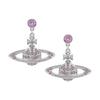 Saturn Shaped Brass Earrings Unisex Earrings Silver Purple 62020025-02P491