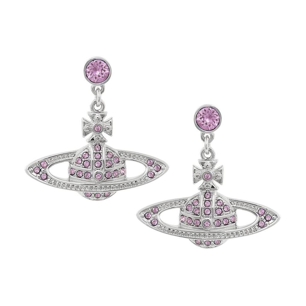 VIVIENNE WESTWOOD Saturn Shaped Brass Earrings Unisex Earrings Silver Purple 62020025-02P491