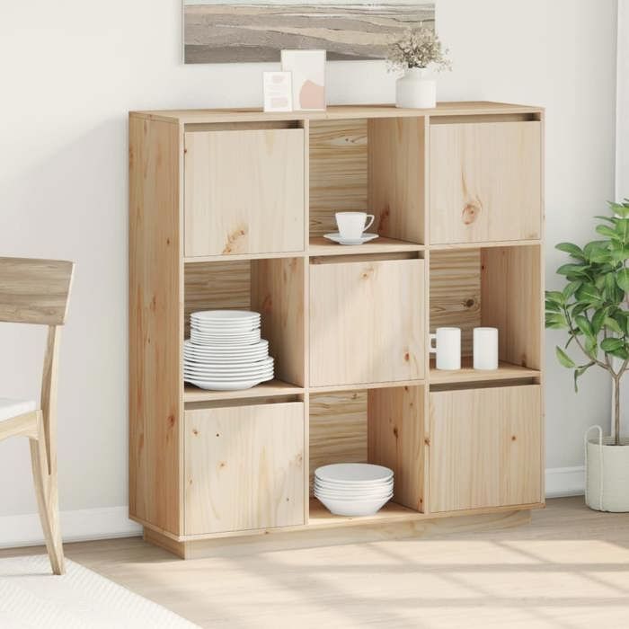 Buffet 110,5X35X117 Cm Bois De Pin Massif