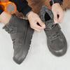 Men's Winter Warm Lace-Up Snow Boots Faux Suede Ankle Boots Non-Slip Faux Fur Lining Short Booties Outdoor Athletic Hiking Walking Shoes for Men