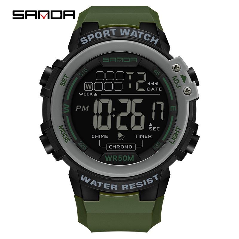 

Sanda Trendy Luminous Waterproof Multi-Function Electronic Watch for Men and Women