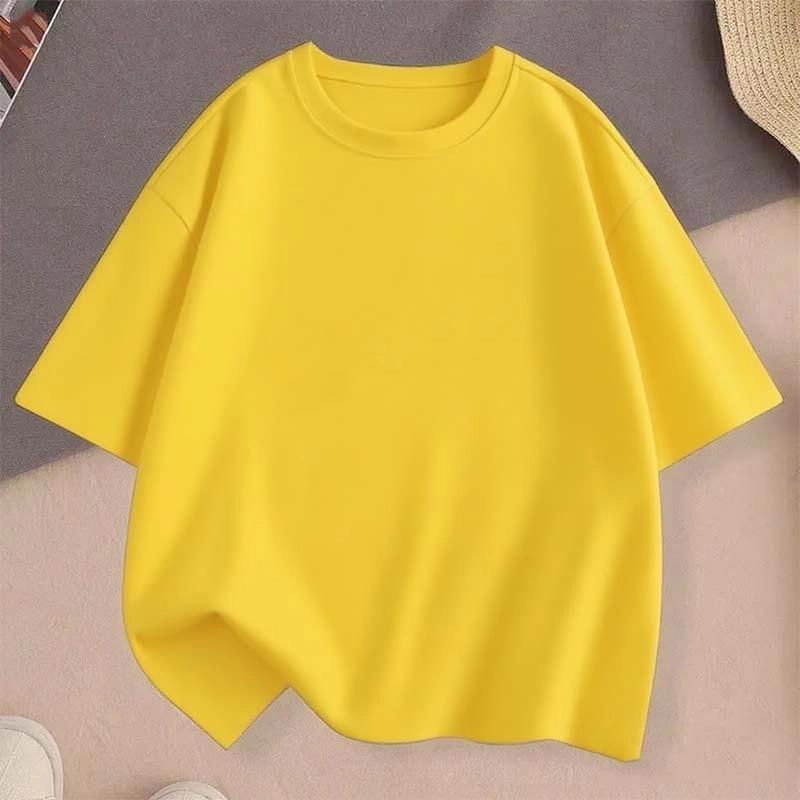 Teenage Blank Without Pattern Printed T-shirt Summer Boys and Girls Casual Loose Round Neck Short Sleeve Children Tops T-shirt