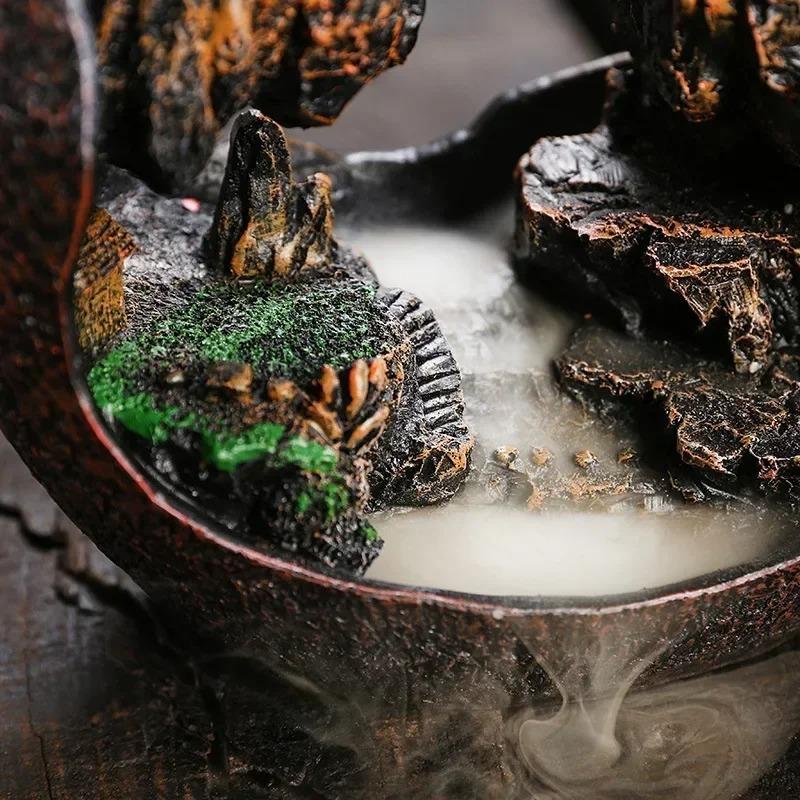 Zen Buddha Kadidelnice s zpětným tokem Design krajinného vodopádu Pryskyřice Domácí dekorace pro meditaci Jógu Kancelářský stůl Úleva od stresu Dárek