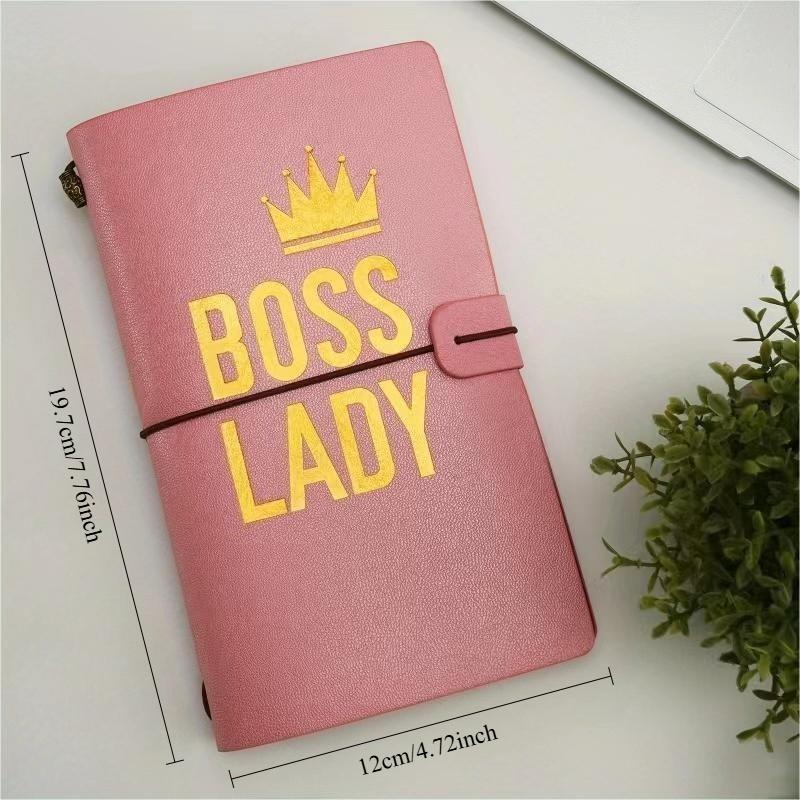 1pc Pink Notebook With 136 Pages, Card Slots, Storage Bag, and Customizable Pages.