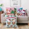 Kawaii Christmas Hello Kitty Pillow Covers Cartoon Sofa Decorative Home Printing  Cute Cushion Cover