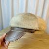Octagonal Hat for Women in Autumn and Winter Mink Fur Warm British Retro Newsboy Hat Trendy Brand Casual Versatile Painter Hat
