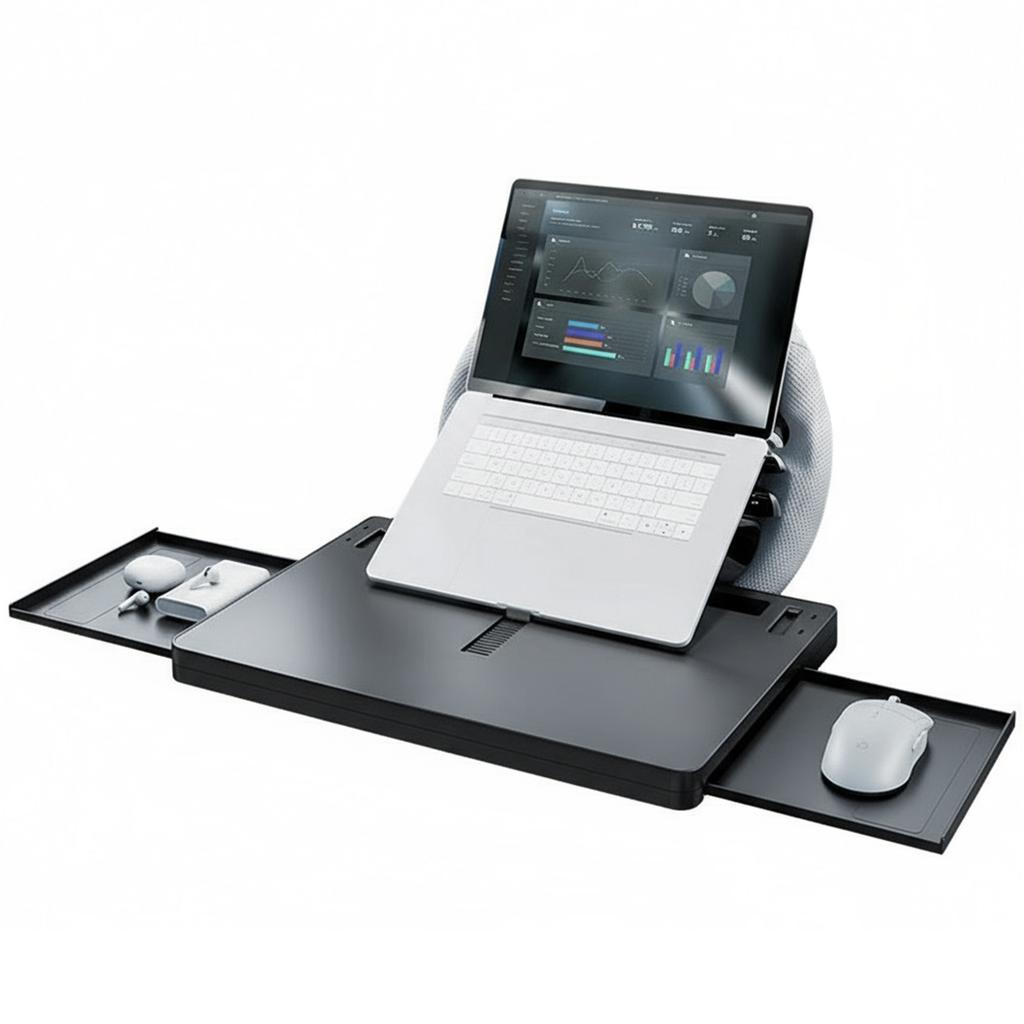 Adjustable Steering Wheel Tray, Foldable Car Laptop Desk With Cup Holder Mount For Food Computer Tablet