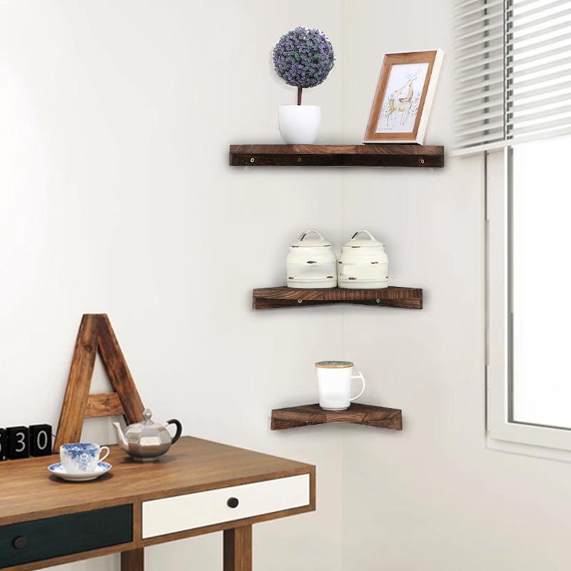 1PC Succulent Plant Shelf for Living Room Triangle Shaped Decorative Fan-shaped Storage Shelf Wooden Storage Rack 39x28cm