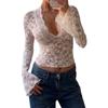 Sexy Slim-Fit Deep V Lace Top - European & American Autumn Style