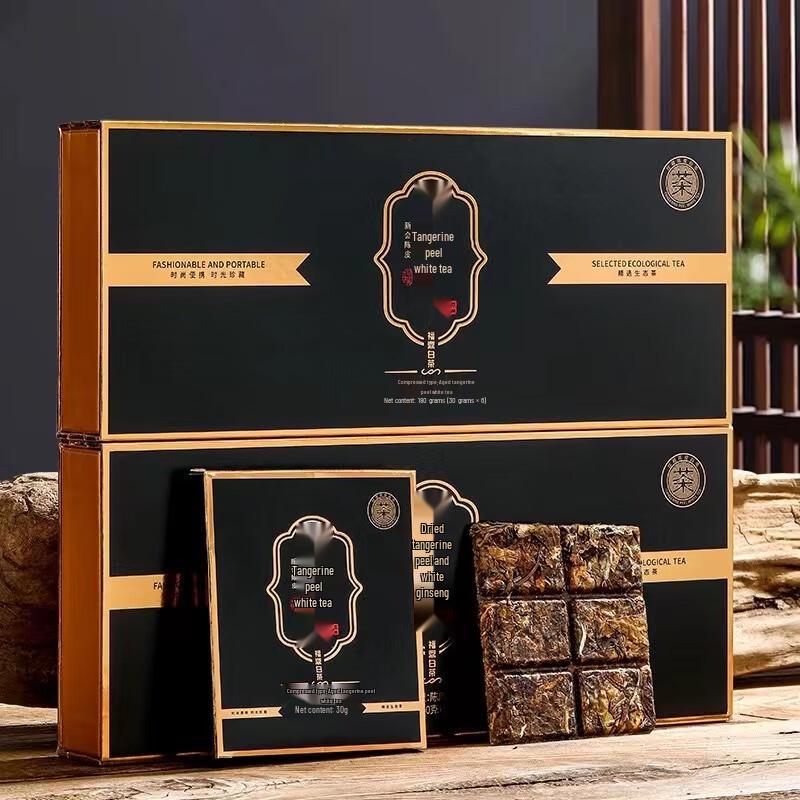 Aged Fuding Shou Mei White Tea with Tangerine Peel, Compressed (360g)