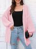 Women's thick coat European, American autumn and winter new coarse needle knitting sweater cardigan loose lazy style casual sweater