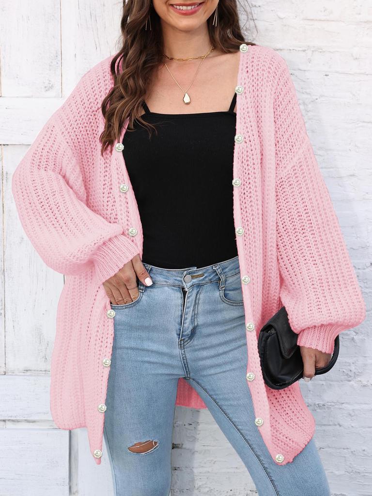Women's thick coat European, American autumn and winter new coarse needle knitting sweater cardigan loose lazy style casual sweater