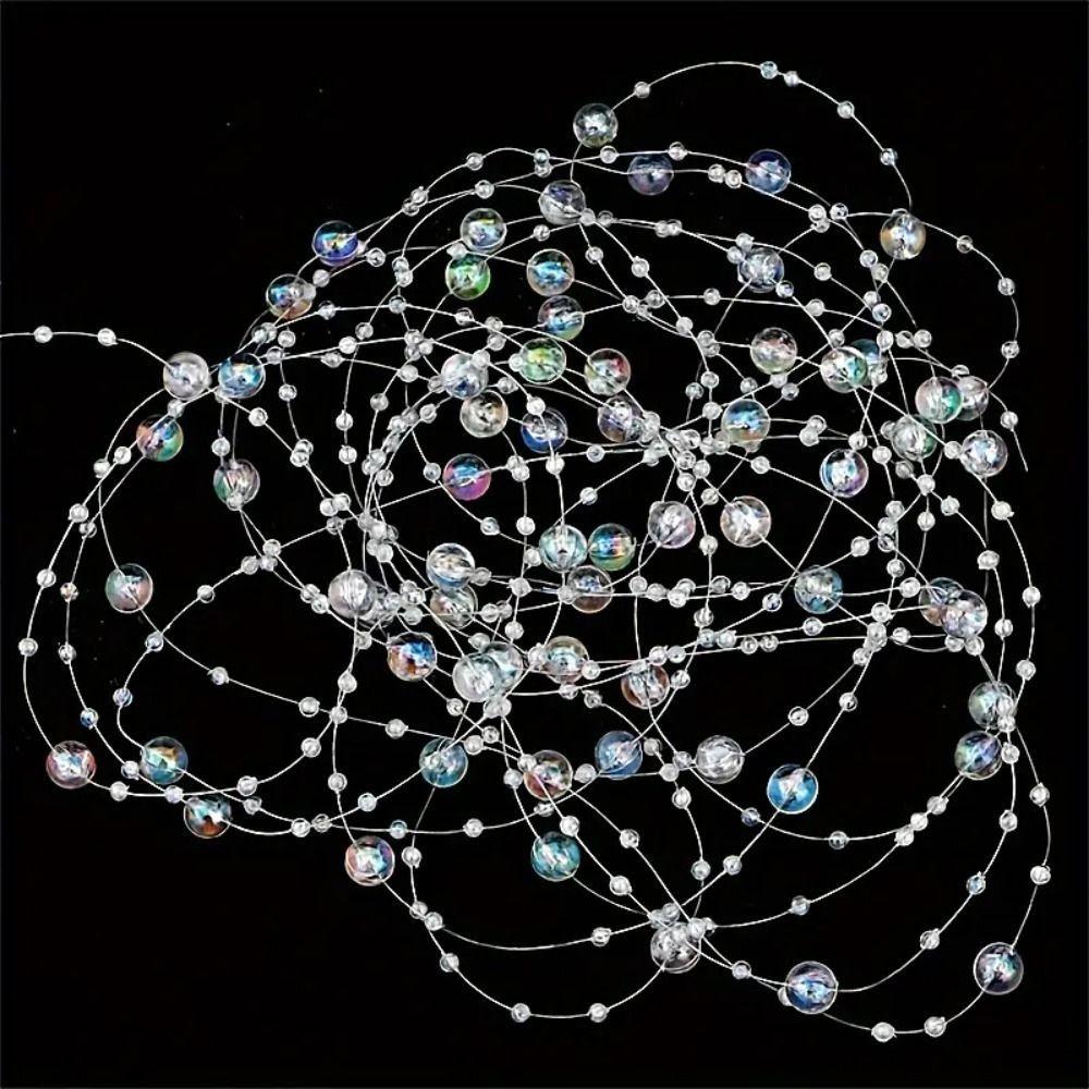 DIY nepravidelný rybářský vlasec perly Víceúčelové umělé perly Šňůrka 30M korálky Řetízek Dekorace na svatbu