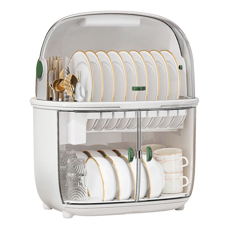 DaTuanXiaoYuan Double-Layer Draining Dish Rack with Disinfection