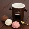 Chocolate Melting Cup Multifunctional Stylish Ceramic Fondue Mug with Fork for Ice Cream Cheese