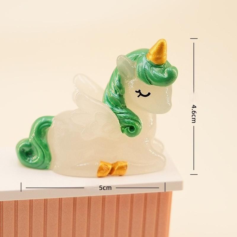 Year of The Horse Luminous Unicorn Creative Home Office Desktop Decoration Resin Decoration Trendy Cute Blind Box Accessories