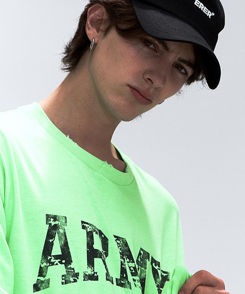 ERER [Un] Army Graffiti T-Shirt Neon Lime