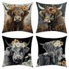 New Festive Decorative Style Linen Print Pillowcase Car Sofa Lumbar Pillow Cushion