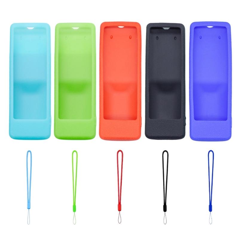 Silicone Cover for DOMYBOX DB52C7 Remote, Textured Grip Sleeve with Wrist Lanyard and Button Window for Home Use