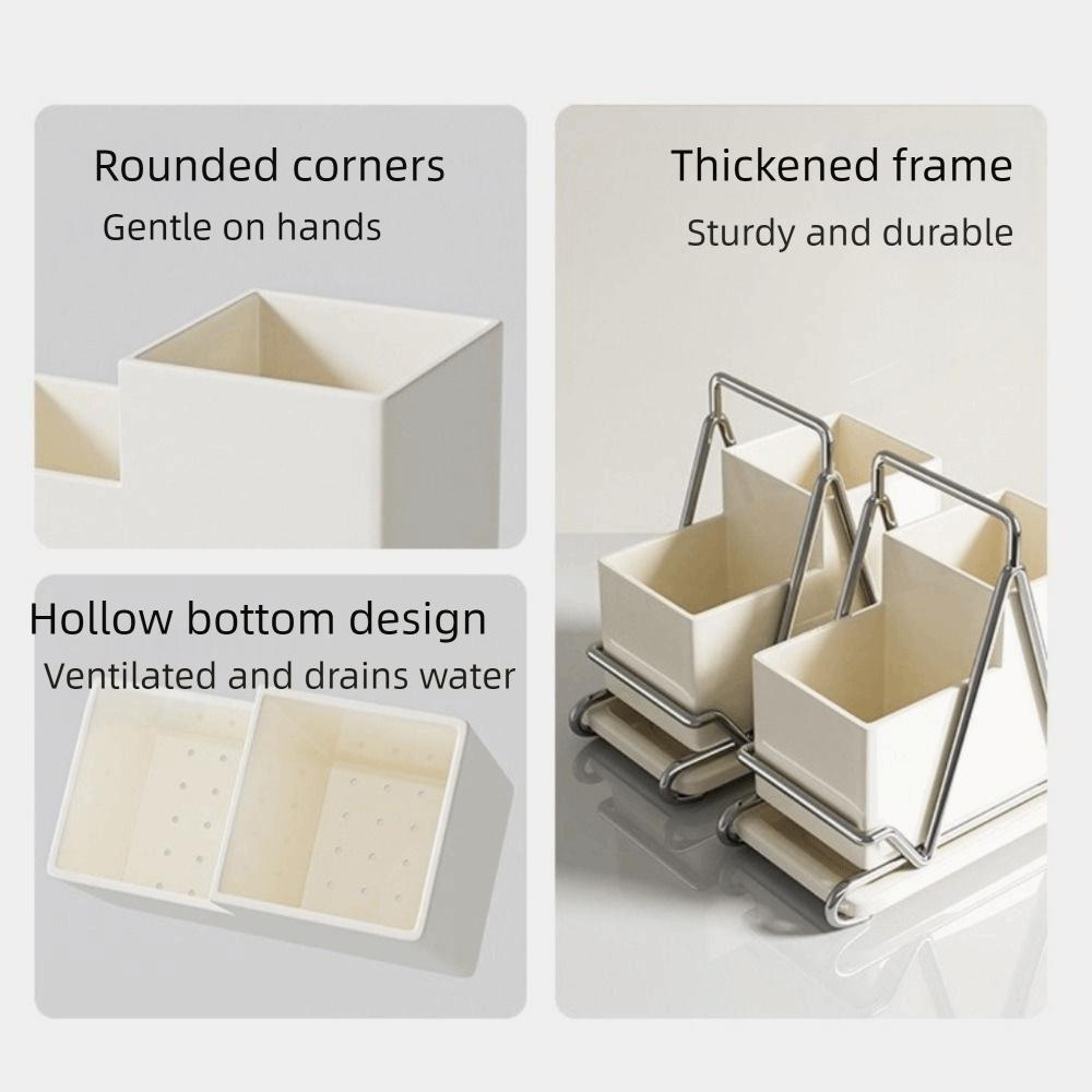 Wall Mounted Cutlery Storage Rack Stainless Steel Spoon Fork Drainage Shelf  for Home