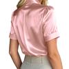 Ladies Satin Bow Short-sleeved Shirt