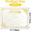 Lesnala 25Pcs Marriage Certificates with Gold Foil Edges Blank Thick Paper for Wedding Ceremony Official Newly Weds Expecting Proposals Supplies 11 X