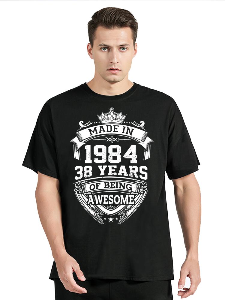 Vintage December 1984 Birthday T-Shirtunisex Clothing Oversized Tshirt O-neck Fashion Retro T Shirt Born In 1984 New Casual Tops