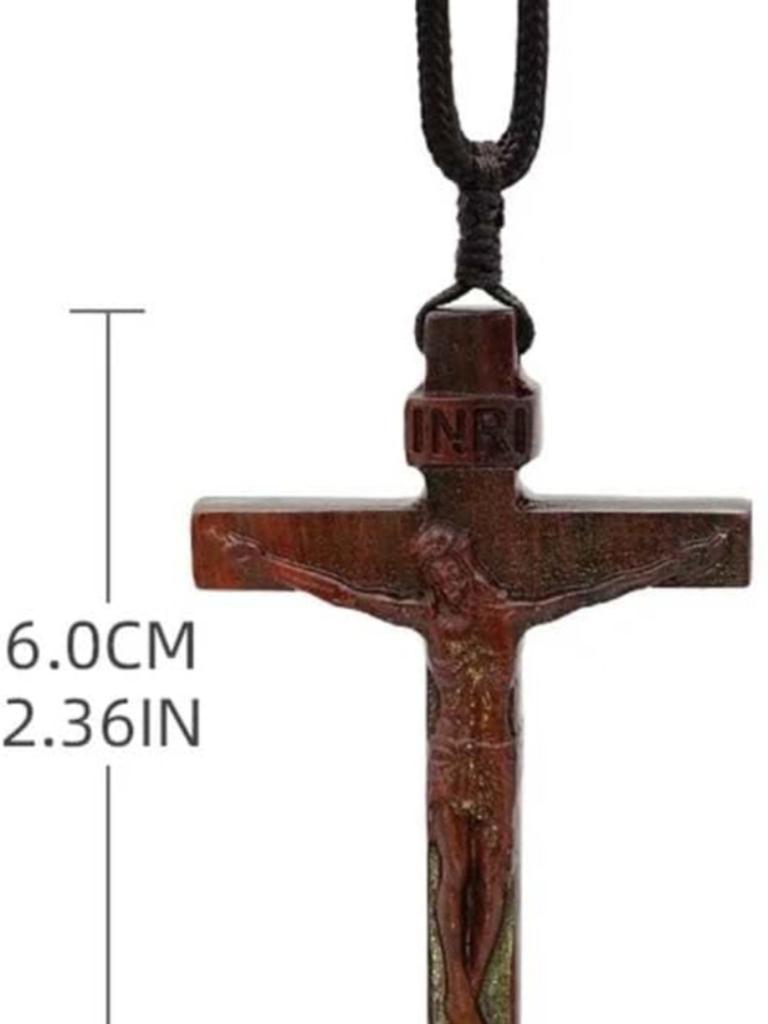 Jesus Cross Tre Halskjede, Tre Cross Halskjede, Kristen Katolsk Jesus Crucifix Halskjede for menn kvinner