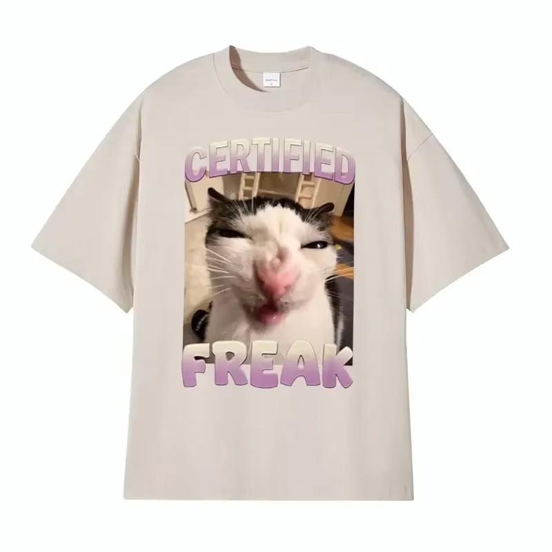 Certified Funny Cat Meme Tshirt with Humorous Cat Expressionswomens Summer Fashion Tshirt