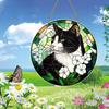 2D Flat Acrylic Black and White Cat Decoration , Use No Batteries/Electricity Needed, Unique Indoor/Outdoor Decoration , Multipurpose Traditional