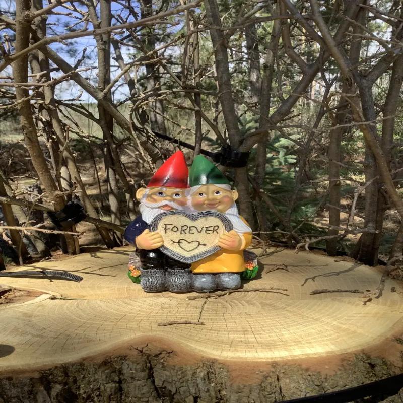 Romantiskt Julpar Alv - Kombinera Jul och Romantik - Mysig Pose - Tomtestaty Juldekoration Gåvor