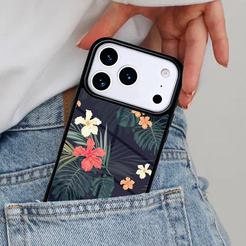 Vintage Leaf Flower Phone Case for iPhone 17ProMax 12 13 14 15 16e 17 Pro Max Plus Air Cover