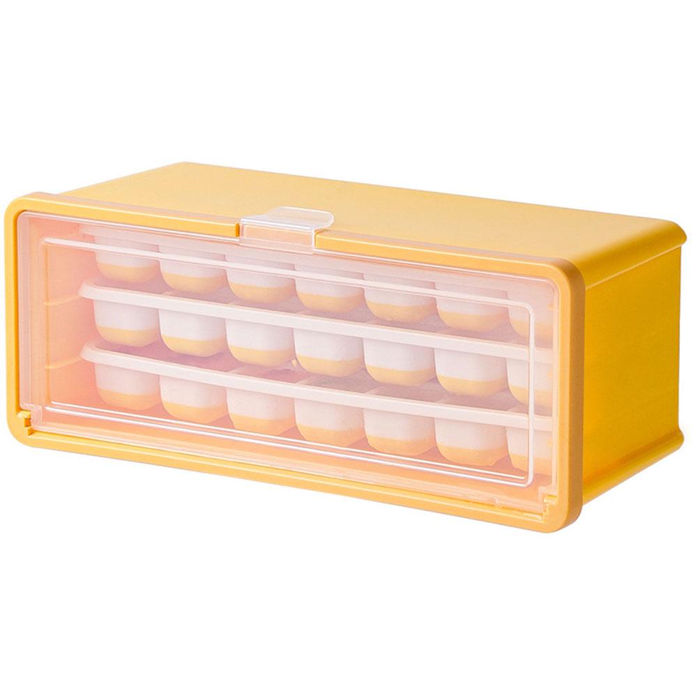 3-vrstvý kreativní tác na ledové kostky s víkem, stohovatelné silikonové plastové tác na led s úložným boxem na led pro domácí kuchyni