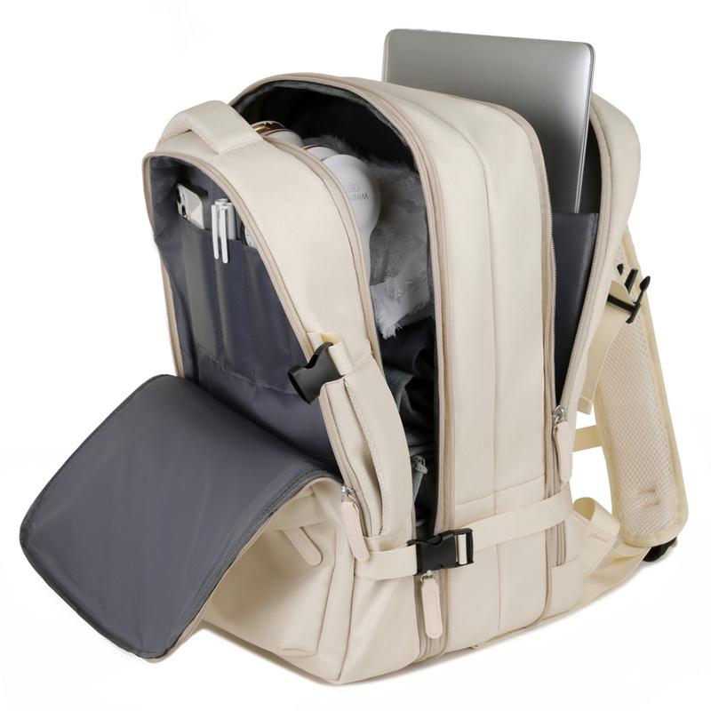 Unisex High-Capacity Travel Backpack: Expandable Laptop & College Bookbag