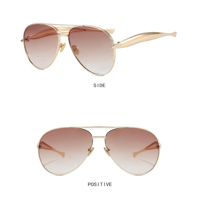 Luxus Metall Rund Dicke Fassung Sonnenbrille Lässig Uv400 Schutz Brille Für Damen Herren Doppelsteg Sonnenbrille