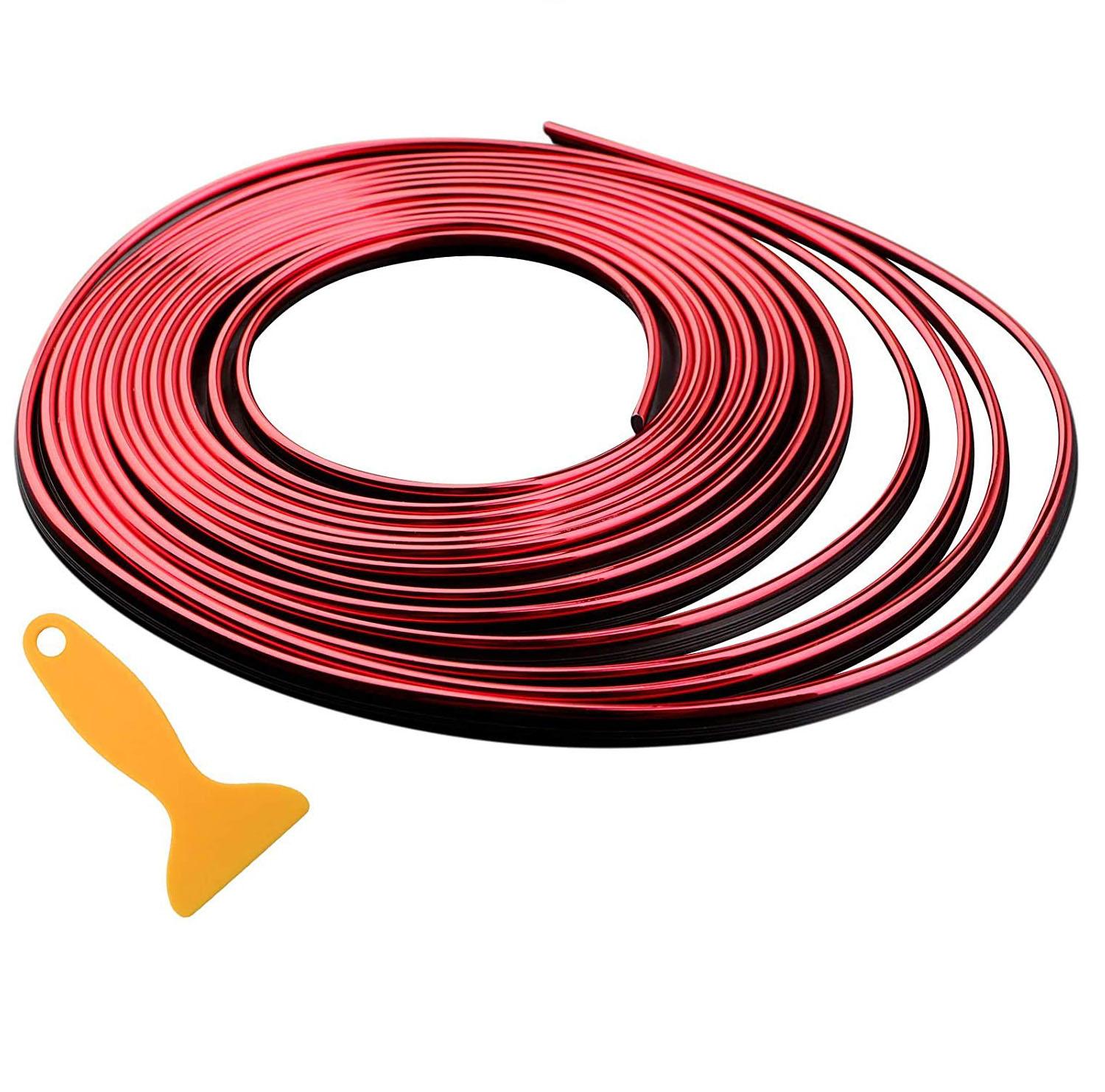 

Универсальная автомобильная декоративная молдинг-лента для приборной панели, двери, автостайлинга, гибкие полосы, внутренние автомобильные молдинги, накладка на автомобиль, отделка 5 м/3 м 3M красный