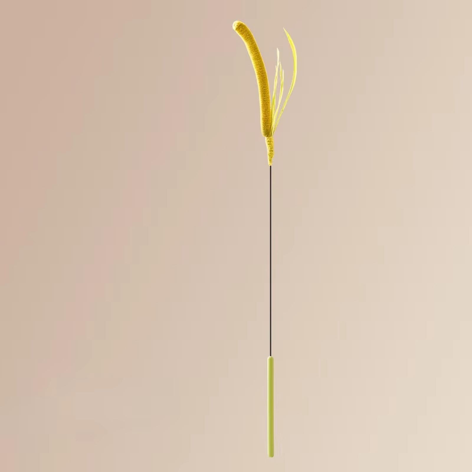 

New Dog Tail Grass Wand Long Rod Interactive Teaser Toy one size жовтий