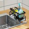 Multifunctional Rustproof Kitchen Sink Sponge Holder with Removable Dishcloth Rack for Effective Countertop Organization
