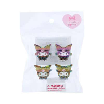 Sanrio Mini Hair Clip Set of 4 Aurora Kuromi Kuromi Character 420948 Kuromi-chan