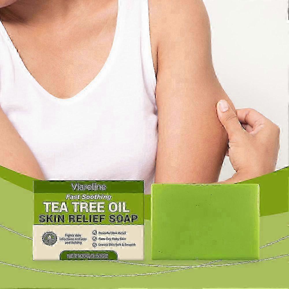 3x Tea Tree Soap for Face & Body Acne, Athlete's Foot, Tinea, Folliculitis & Ringworm Treatment