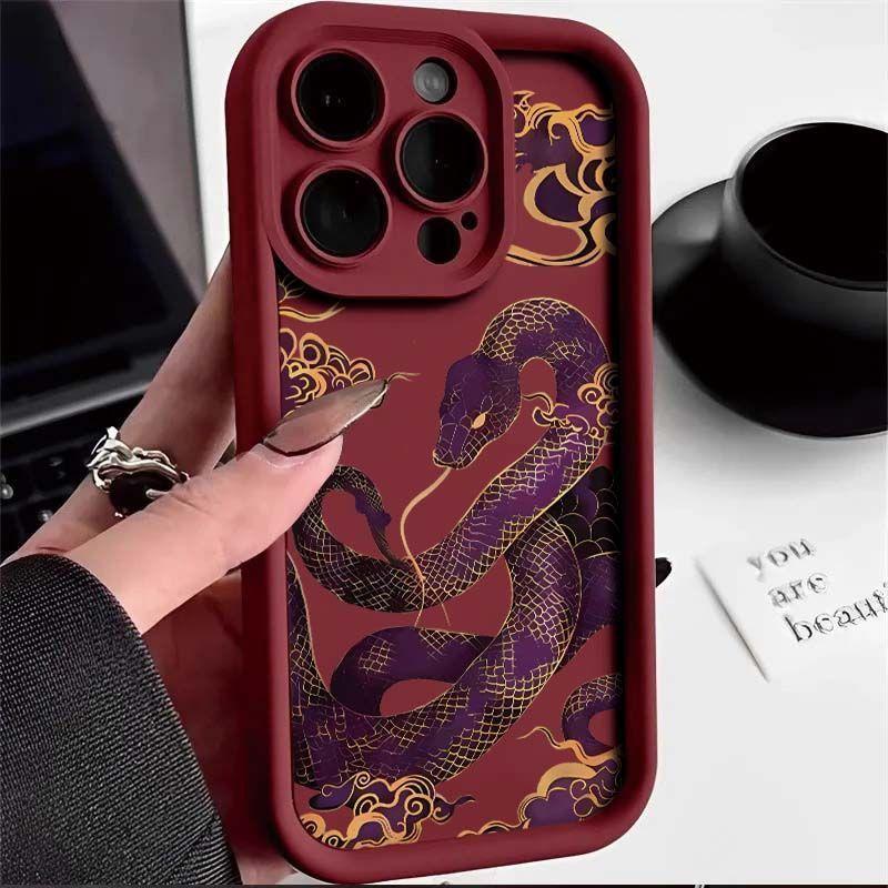 

Auspicious snake with purple Phone Case For Samsung Galaxy S21 S22 S23 S24 FE Plus S25 Ultra A15 A35 A54 A55 Coverf Soft Cover Galaxy S20+