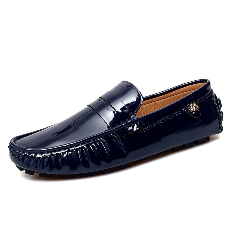 Fashion New Stylish Mens PU Leather Loafers Non Slip Walking Flats Breathable Outdoor Slip On Casual Shoes Male Office Driving Moccasins