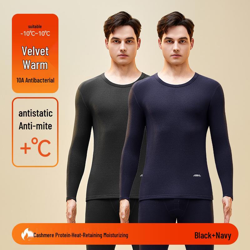 Men's Woolen Thermal Underwear Set: Autumn & Winter Fleece Pants & Top