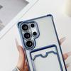 Plating Card Slot Clear Case Shell For Samsung S25 Edge S24 FE S23 Ultra S22 A56 A36 A55 A26 A16 Soft Silicone Shockproof Transparent Phone Cover