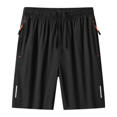 Ice Silk Quick Drying Shorts for Men's Summer Simple Loose Oversized Sports Elastic Short Pants Capris